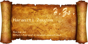 Haraszti Zsuzsa névjegykártya